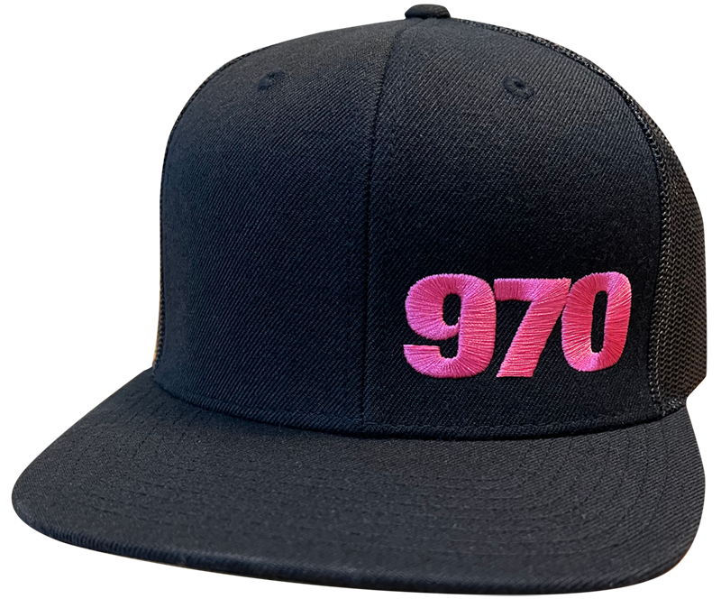 970 Flatbill Mesh Trucker - Black/Pink
