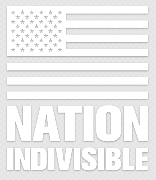 Nation Indivisible Vinyl Sticker - White